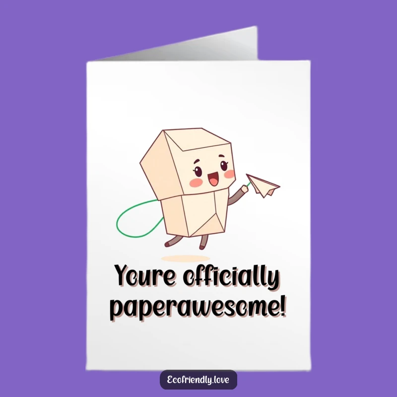 Hilarious Free Printable Congrats Card: Recycled Friend Sends Paper Airplane of Success