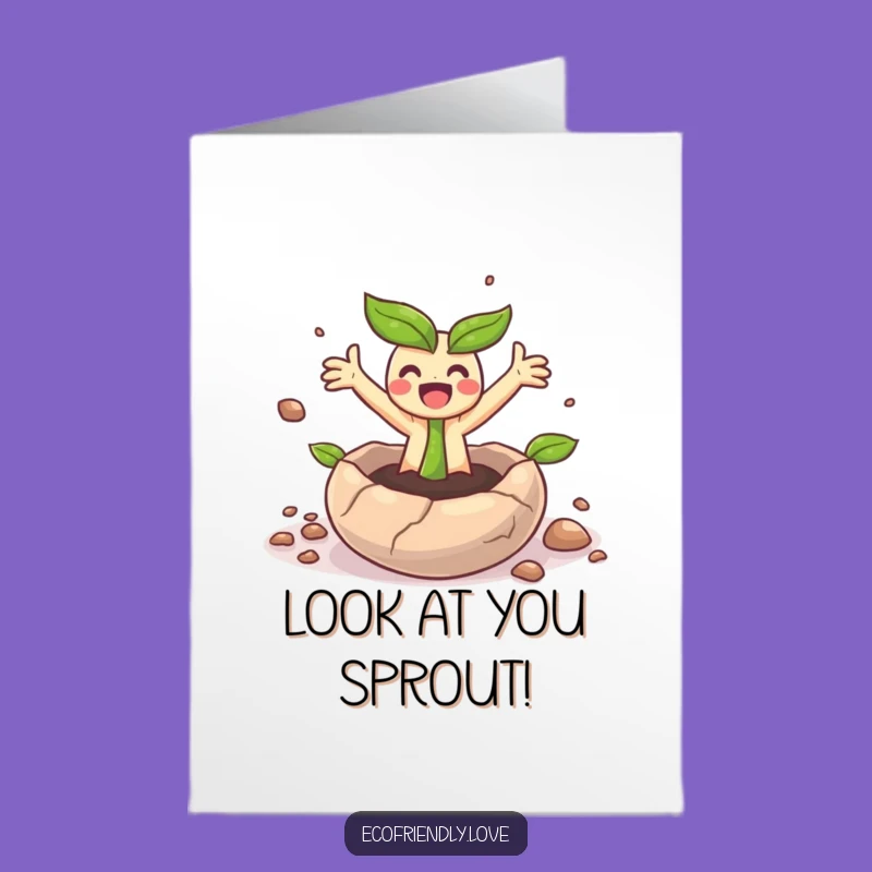 Free Printable Sprout Congrats Card: Happy Surprise, New Growth, Funny Downloadable Gift