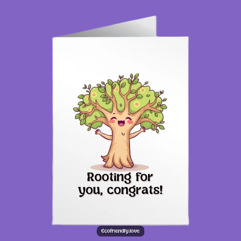 Free Printable Congrats Card: Dancing Tree - Celebrate with Laughter!