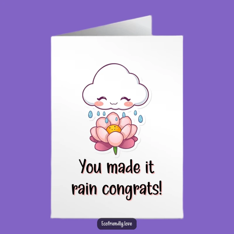 Free Printable Cloud Rainflower Congrats Card - Funny DIY Downloadable Gift for Growth