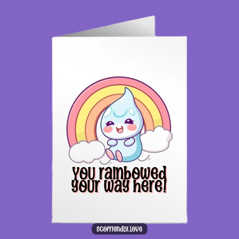 Free Printable Rainbow Dewdrop Congratulations Card: Gleeful Slide for Joyful Success