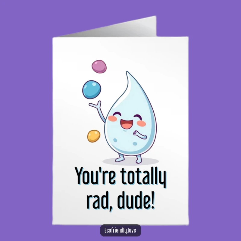 Free Printable Water Droplet Congrats Card: Juggling Success, Happy Splash, Funny Downloadable