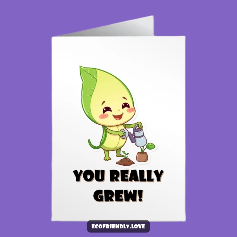 Free Printable Leaf Watering Congrats Card - Funny DIY Downloadable Gift for Success