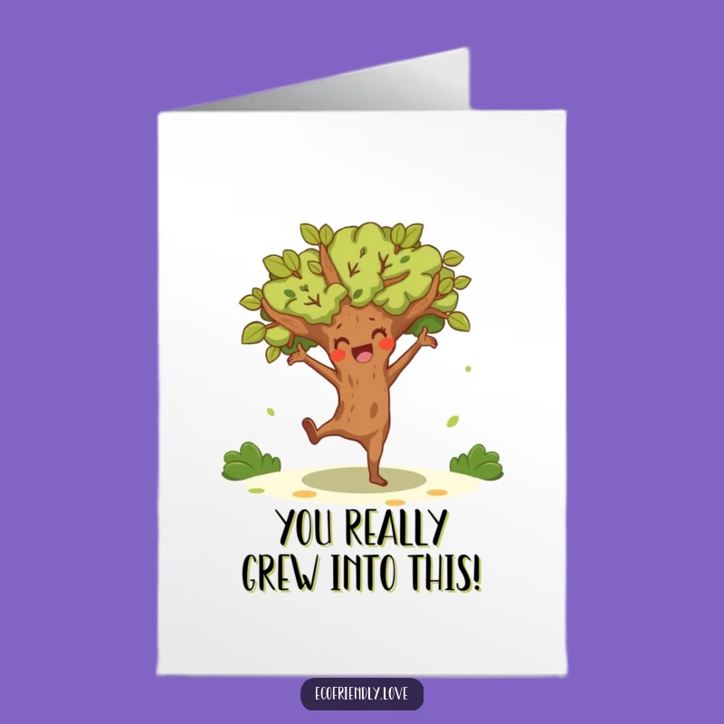 Free Printable Congrats Card: Dancing Tree - Print at Home Fun Gift