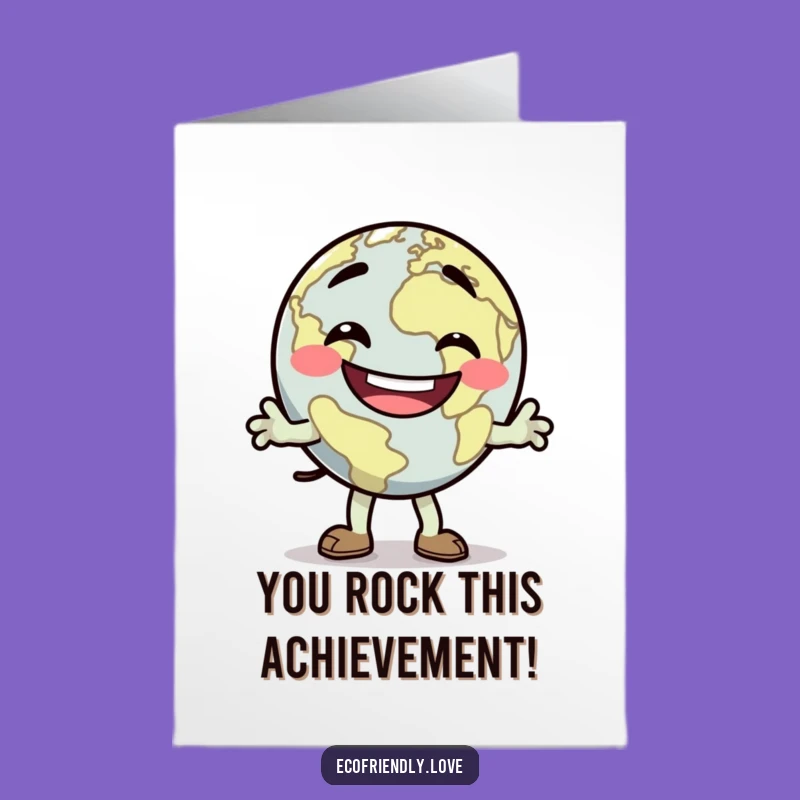 Free Printable Earth Congratulations Card: Wacky Dancing Earth for Your Big Win!