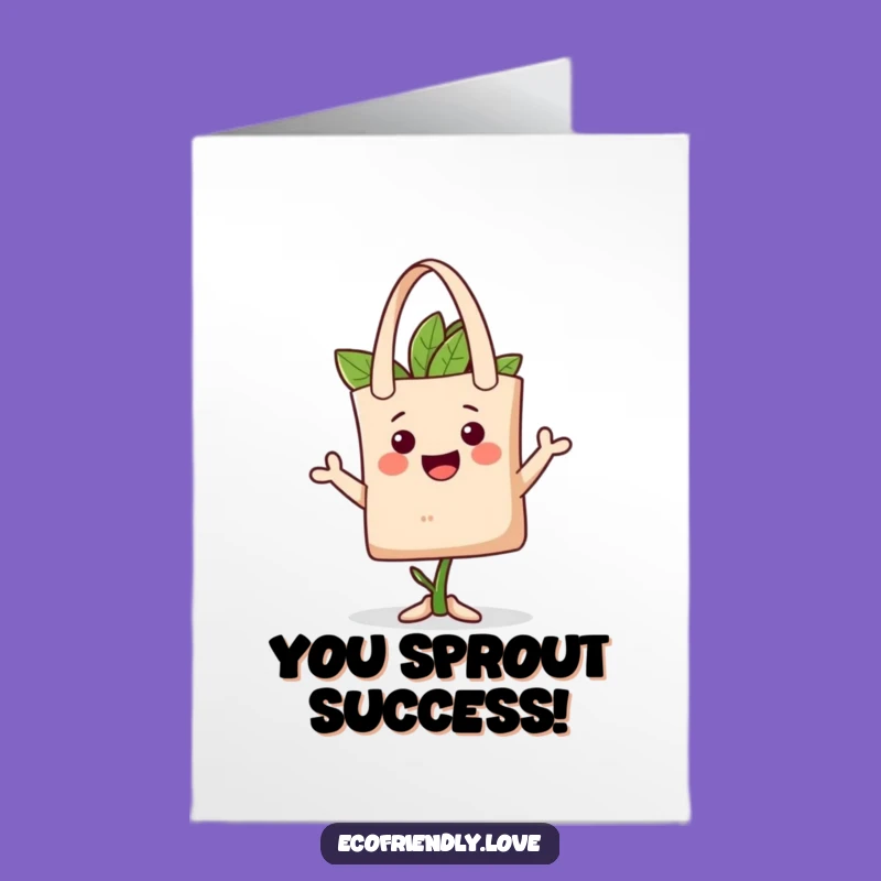 Free Printable Congrats Card: Plant Tote Hat, Funny Downloadable Gift for Eco-Chic Wins