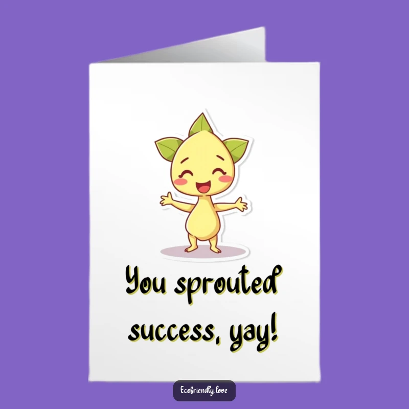 Free Printable Congrats Card: Dancing Sprout, Fun Downloadable Gift for Amazing Achievements!