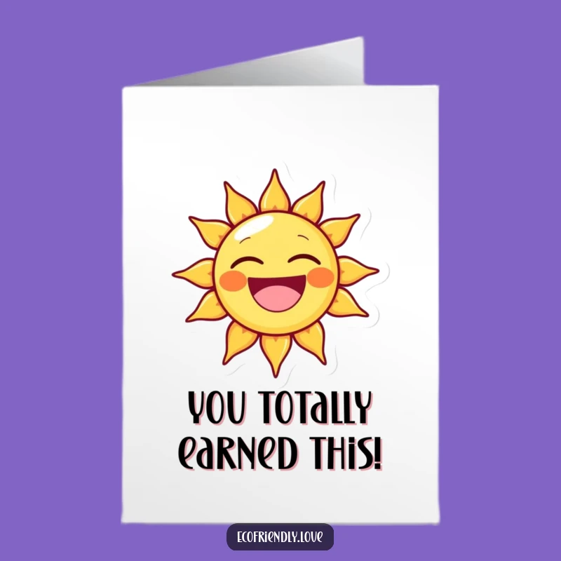 Free Printable Congrats Card: Smiling Sun's Joyful Beam, Downloadable Celebration Gift