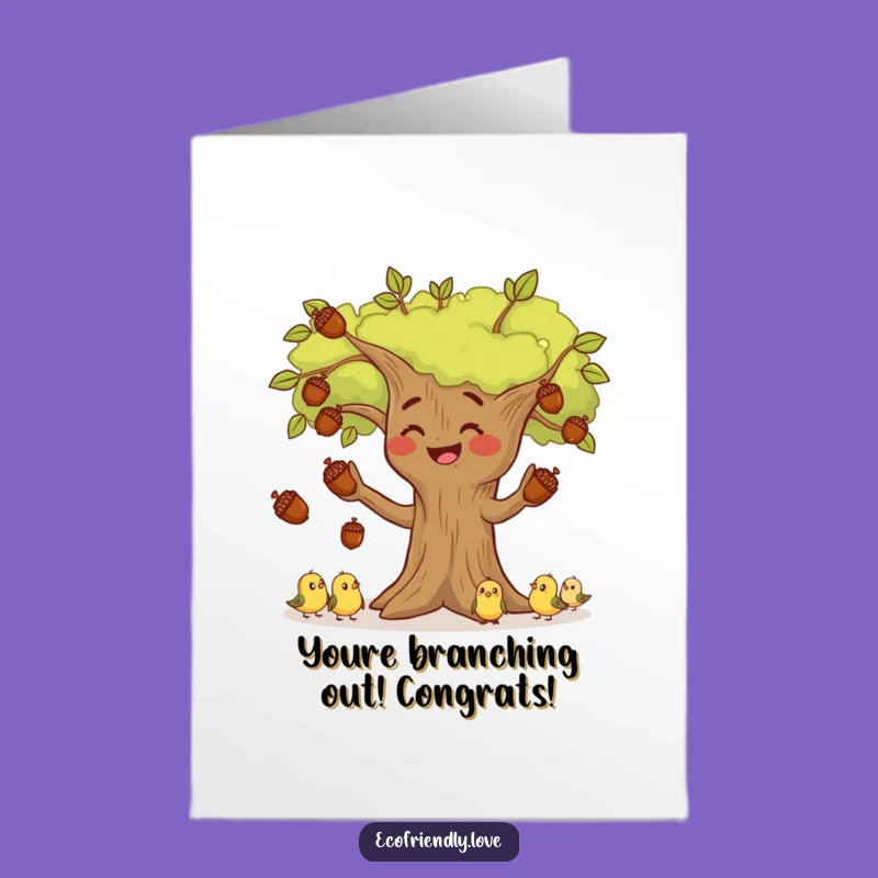 Free Printable Congrats Card: Juggling Tree Success Funny Downloadable Gift