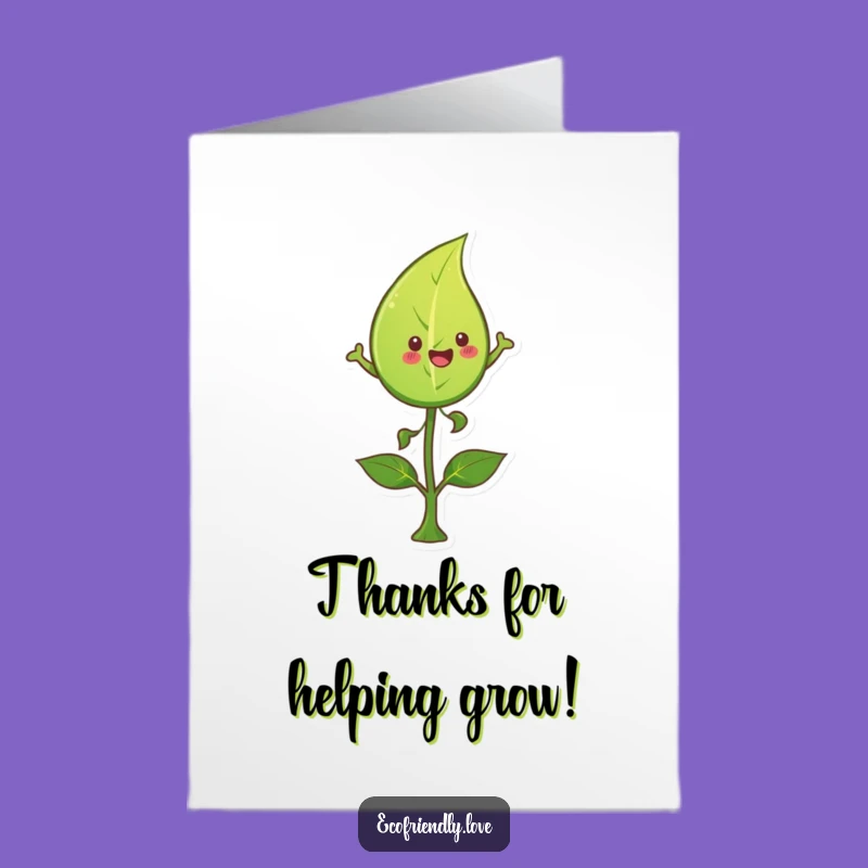 Free Printable Leaf Thank You Card: Growing Gratitude Downloadable