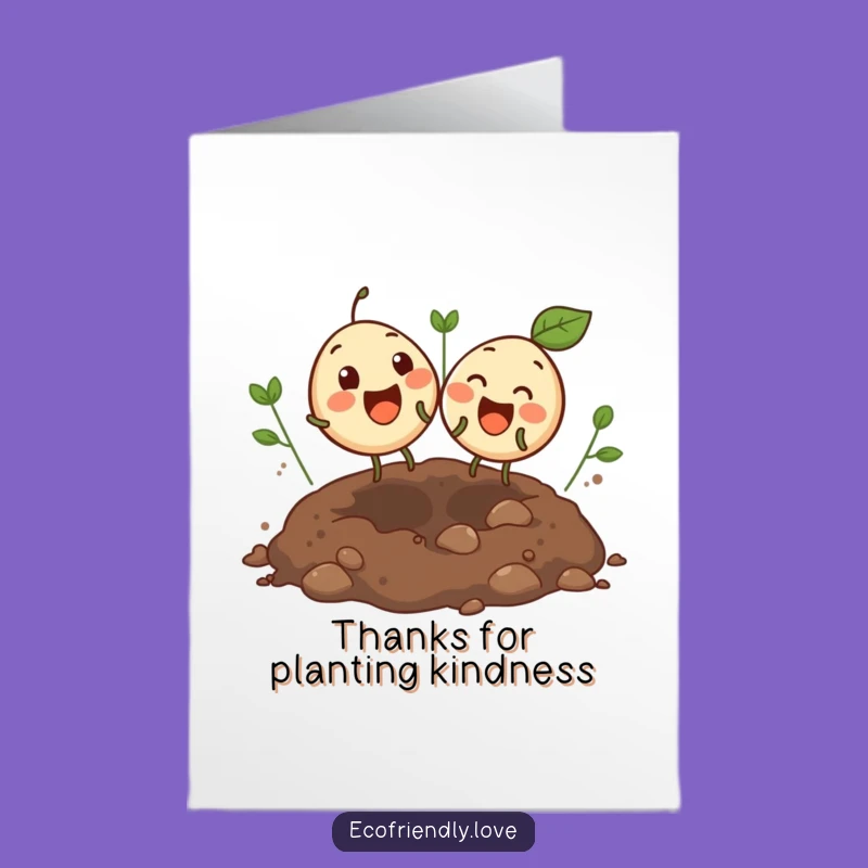Free Printable Thank You Card: Bouncing Seeds Thanks, Earthy Gratitude, Downloadable Smiles!