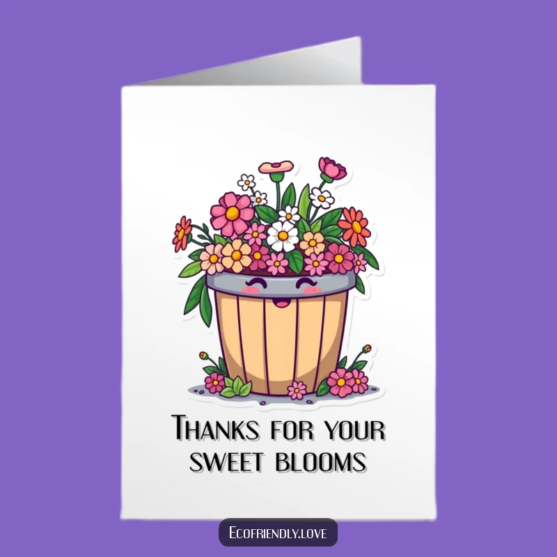 Free Printable Thank You Card: Flower Bin, Funny Compost Character, Downloadable Gratitude Gift