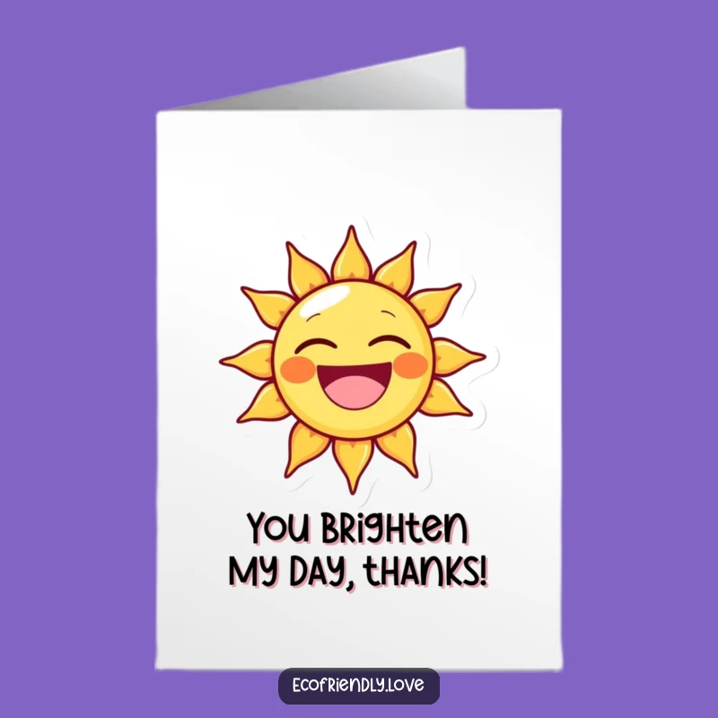 Free Printable Thank You Card: Grinning Sun's Gratitude, Instant Download Appreciation Gift