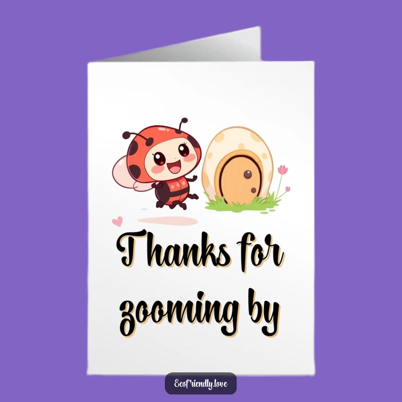 Free Printable Thank You Card: Ladybug's Swift Thanks, Smiling Mushroom Downloadable