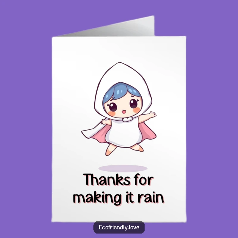 Free Printable Thank You Card: Leaping Raindrop - Gratitude in Motion!