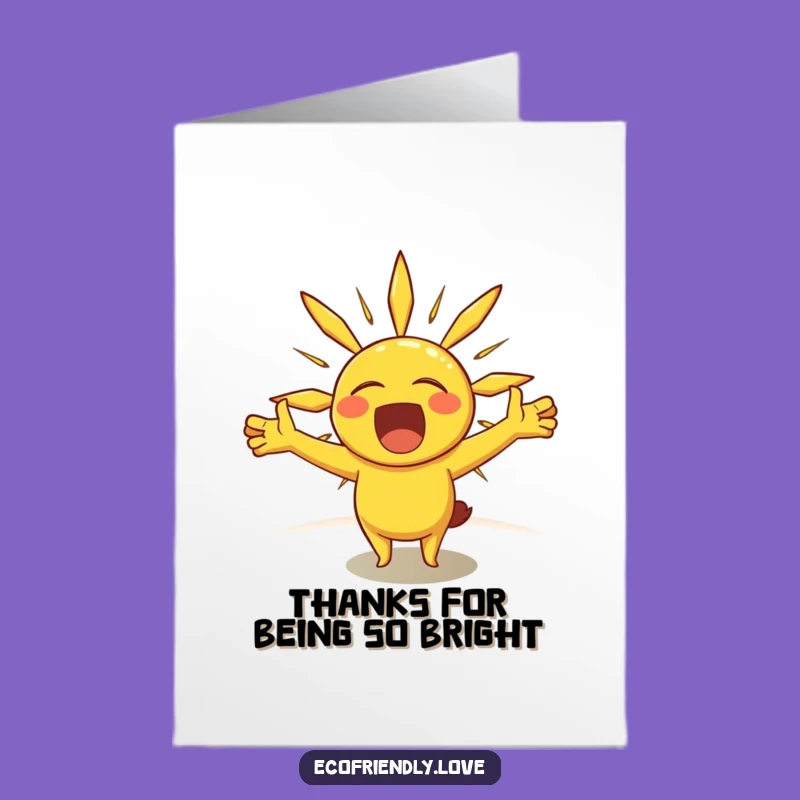 Free Printable Thank You Card: Sunny Yawn Character, Laid-back Appreciation Downloadable Greeting