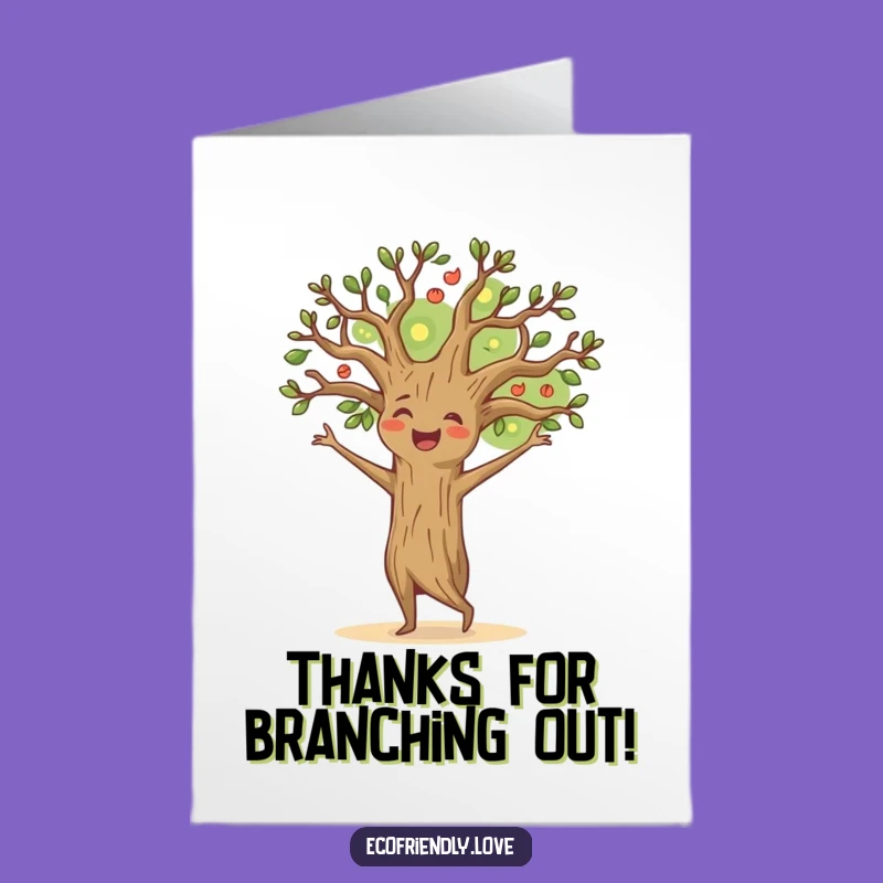 Free Printable Tree Thank You Card: Dancing Branches Funny Downloadable Greeting For Your Gratitude