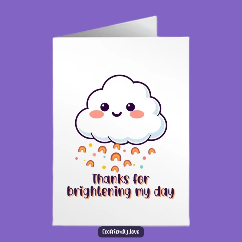 Free Printable Thank You Card: Rainbow Cloud Downpour, Humorous Appreciation Downloadable Greeting