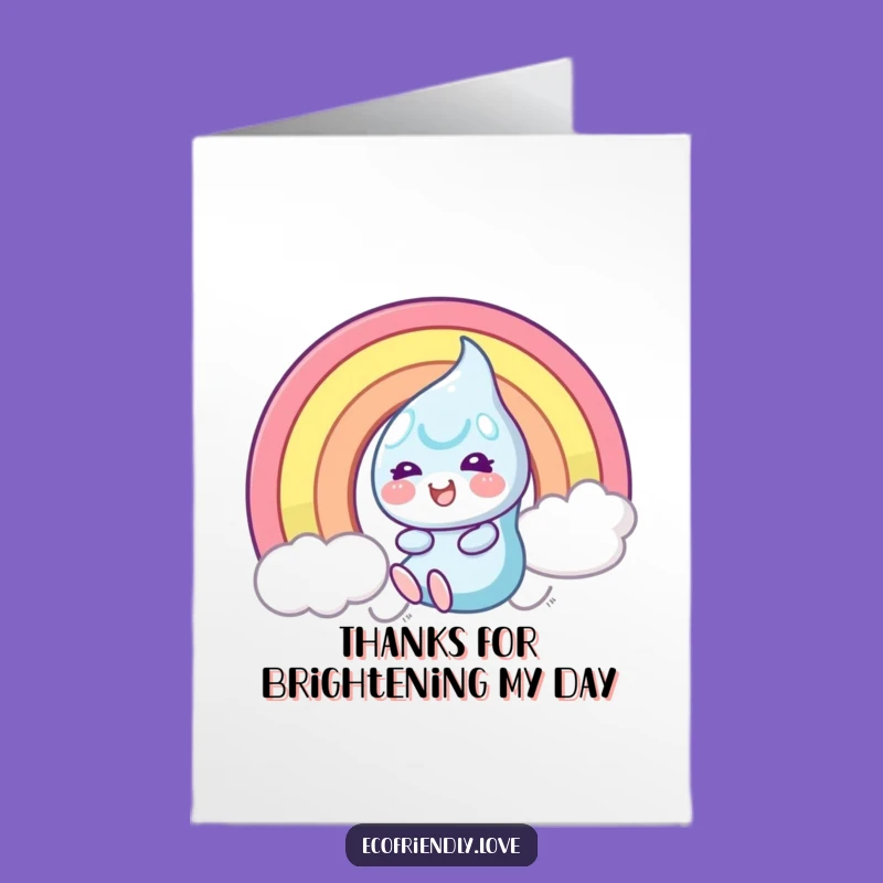 Free Printable Rainbow Dewdrop Thank You Card: Sliding Gratitude for a Special Gift