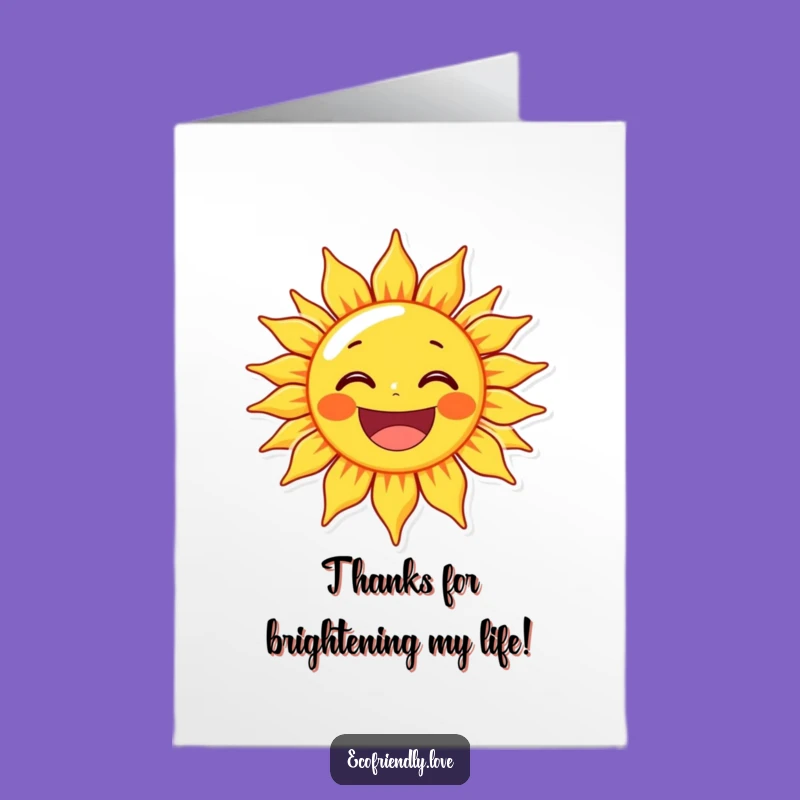 Free Printable Thank You Card: Beaming Sun - Humor Print at Home Gift