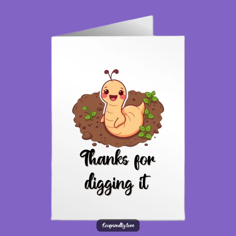 Thanks Free Printable Card: Earthworm Gratitude, Fun DIY Downloadable Gift of Appreciation