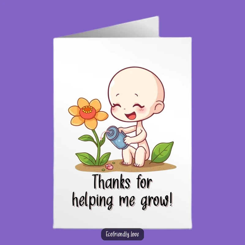 Free Printable Thank You Card: Giggling Sprout, Funny Downloadable Gift for Kind Gestures