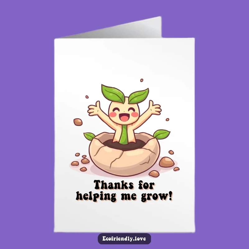 Free Printable Sprout Thank You Card: Joyful Burst, Grateful Growth, Funny Downloadable