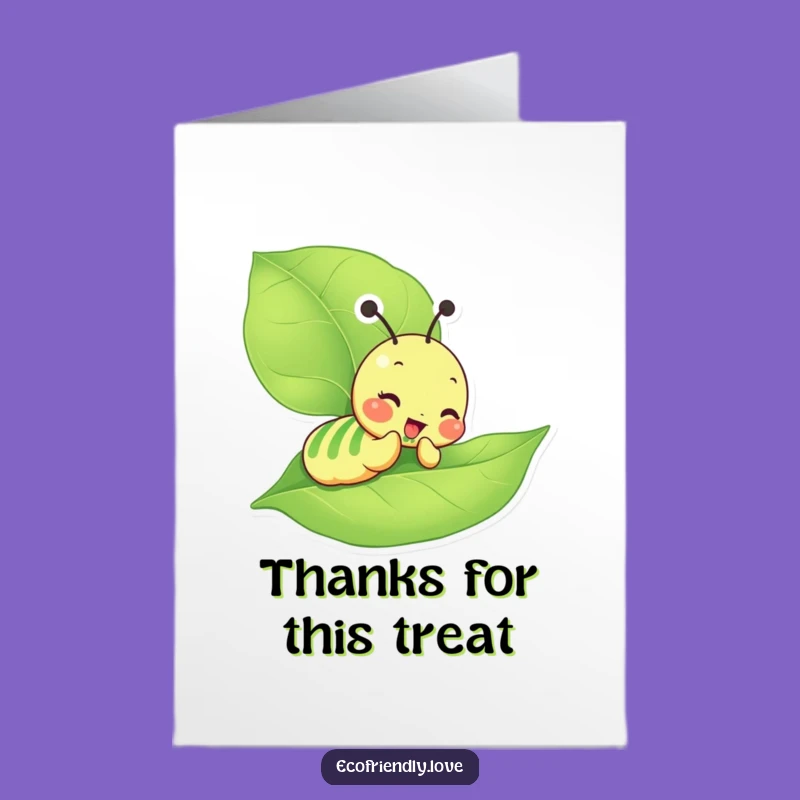Free Printable Thank You Card: Giddy Caterpillar Munching Thanks