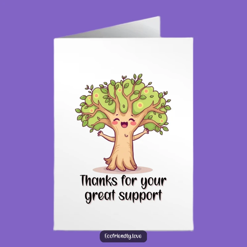 Free Printable Thank You Card: Dancing Tree - Express Gratitude Funnily!