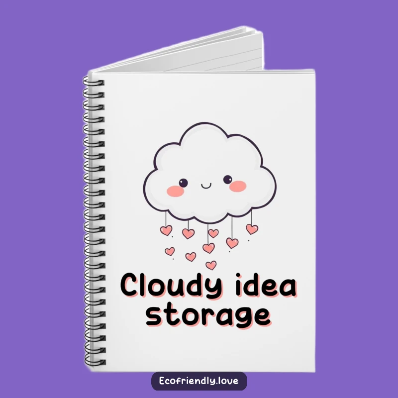 Funny Cloud Notebook: Playful Character Raining Hearts, Journaling Love Gift