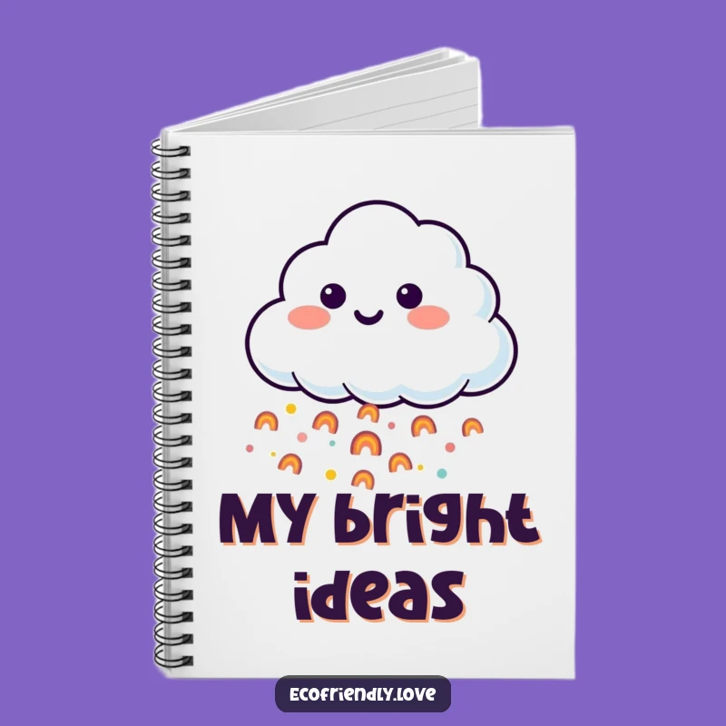 Funny Cloud Rainbow Notebook - Jot Down Happy Thoughts Gift