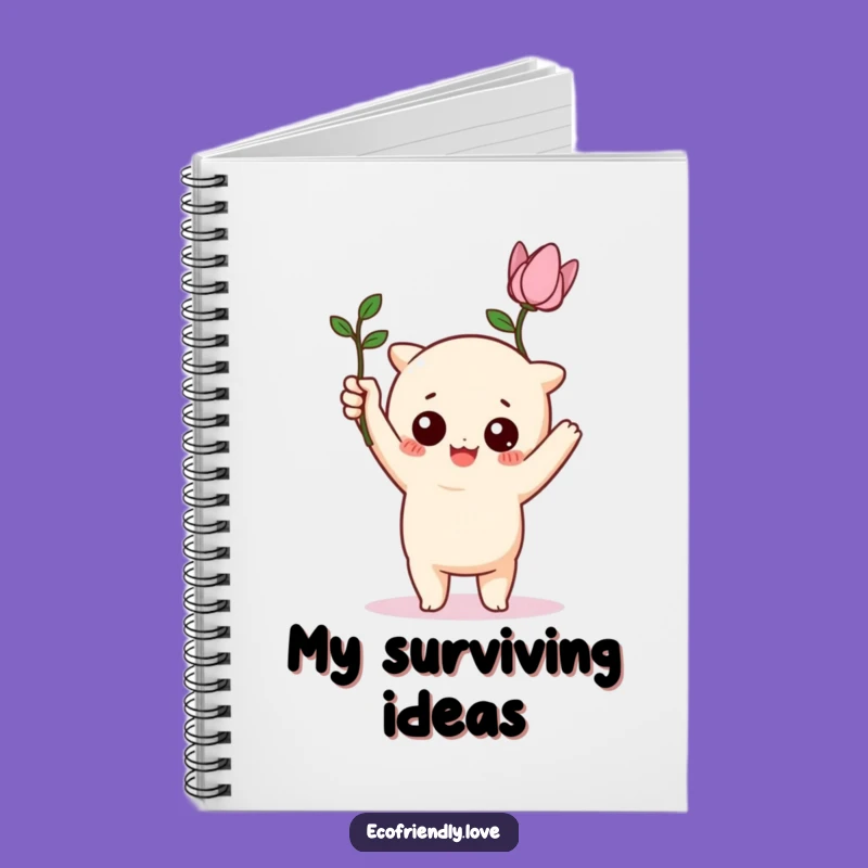 Funny Kawaii Plant Hero Notebook - Jot Down Green Ideas!