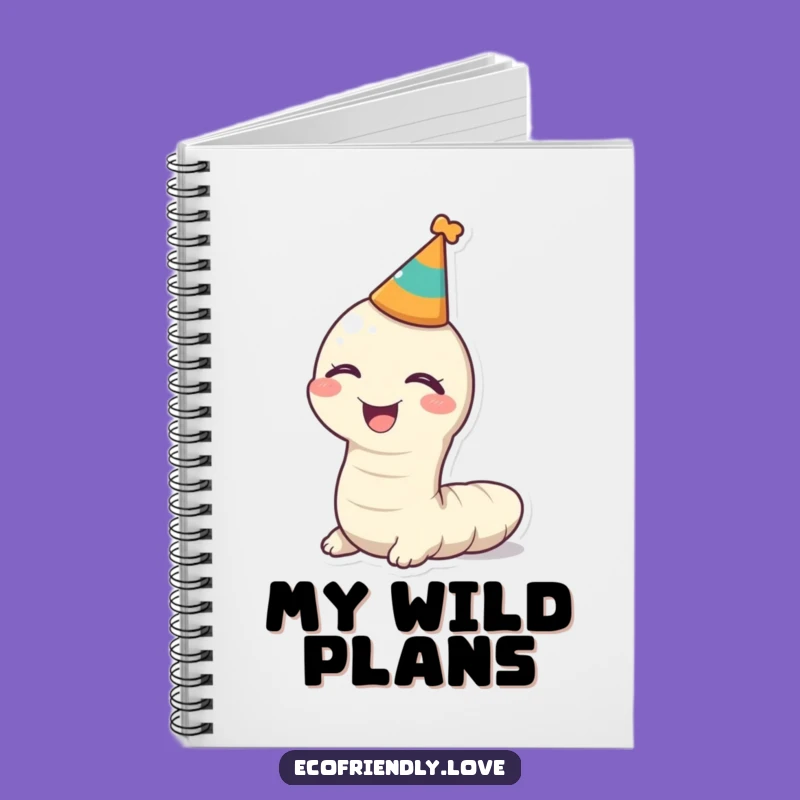 Funny Kawaii Worm Party Notebook - Jot Down Your Giggles!