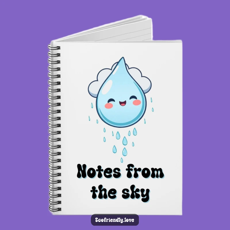 Funny Water Droplet Cloud Slide Notebook - Jot Down Ideas with Joy