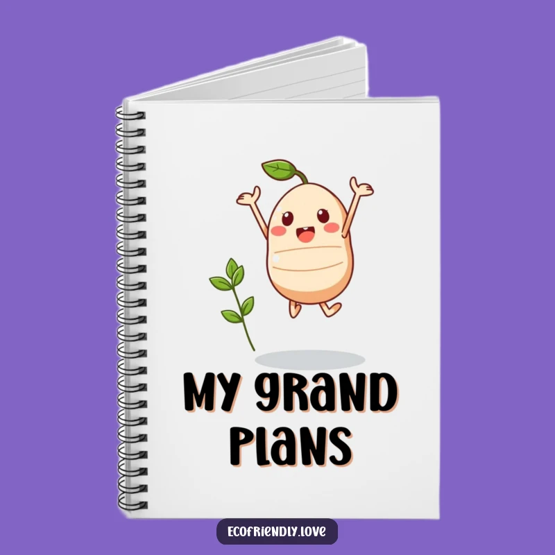 Funny Kawaii Seed Notebook - Triumphant Jump, Grow Your Ideas
