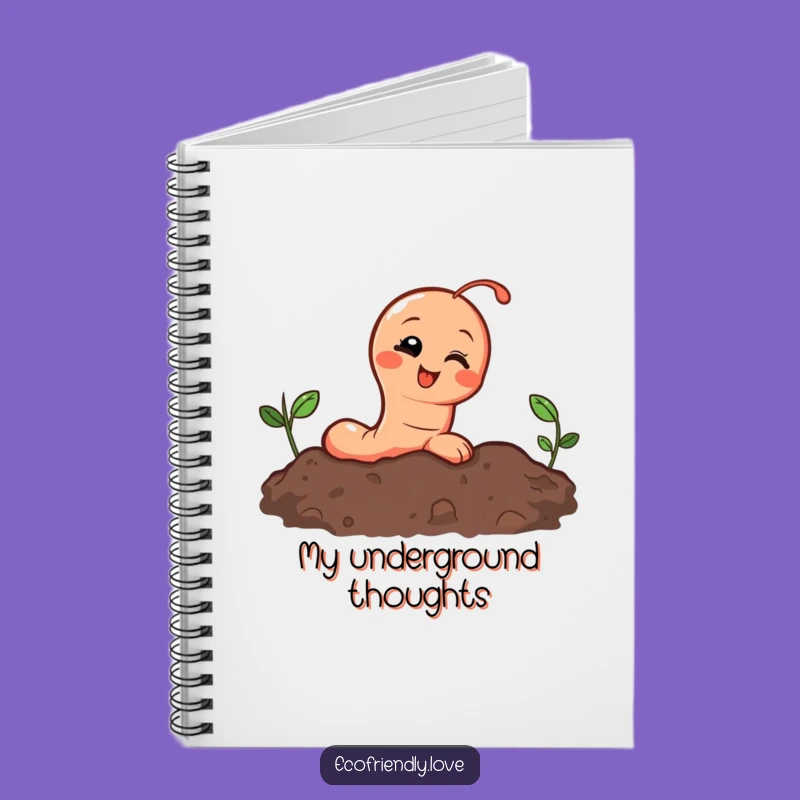 Funny Earthworm Notebook: Giggling Character Peeking from Soil, Garden Journal Gift