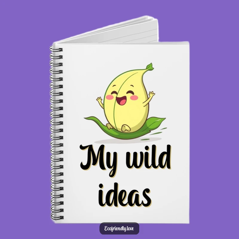 Funny Leaf Notebook: Enthusiastic Character Rolling Downhill, Journaling Gift