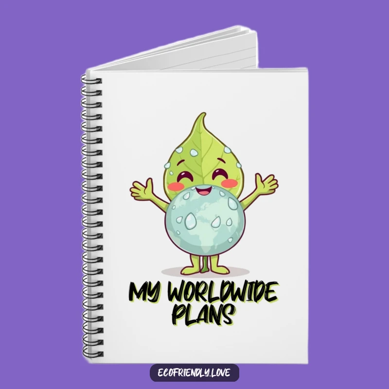 Funny Leaf Hugging Earth Notebook: Jot Down Ideas for Our Planet