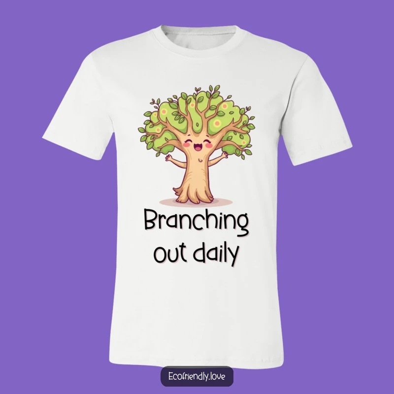 Funny Dancing Tree T-Shirt: Joyful Nature Character Tee, Comical Gift for Outdoorsy People