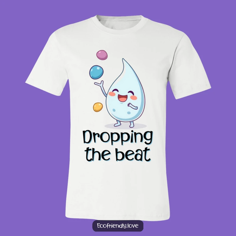 Funny Water Droplet T-Shirt: Joyful Juggling Character Tee for Fun & Gifts