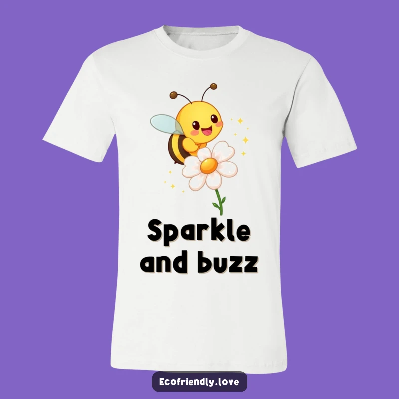 Funny Bee Sparkle T-Shirt: Cheerful & Hilarious Floral Tee