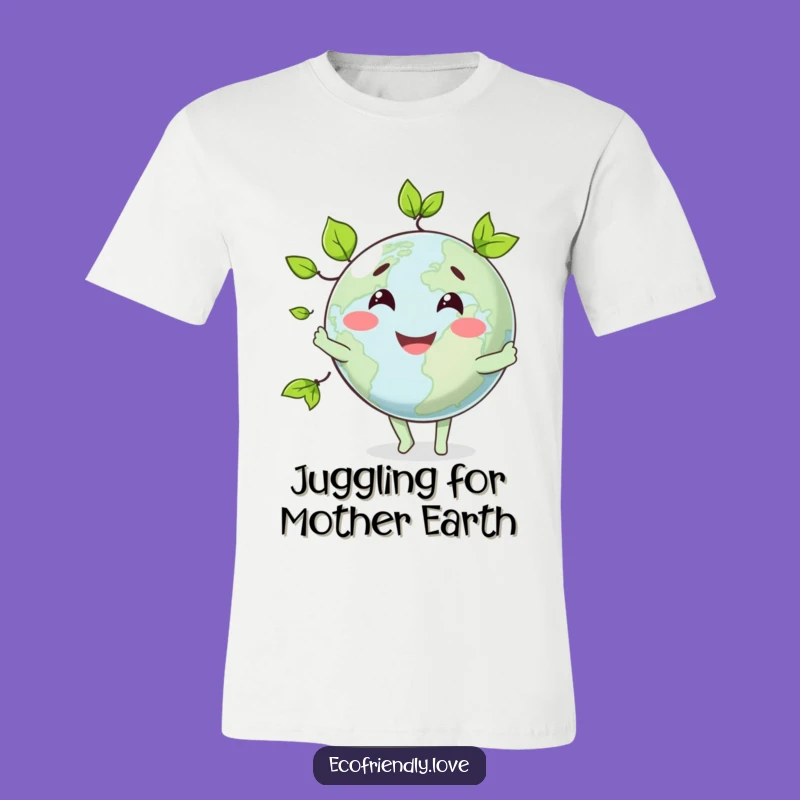 Funny Globe Juggling Leaves T-Shirt: Wear Your Humor and Love for Earth