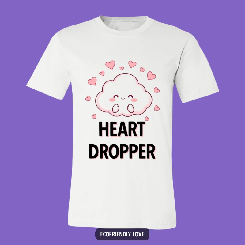 Funny Heart-Raining Cloud T-Shirt: Kawaii Apparel for a Whimsical Style