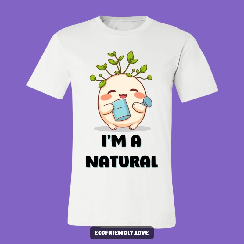 Funny Leaf Sprout T-Shirt: Giggle Creature Watering Can Tee Funny Gift