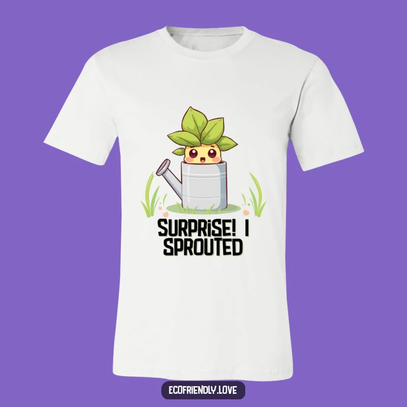 Funny Sprout Watering Can T-Shirt: Wearable Whimsy and Garden Giggles