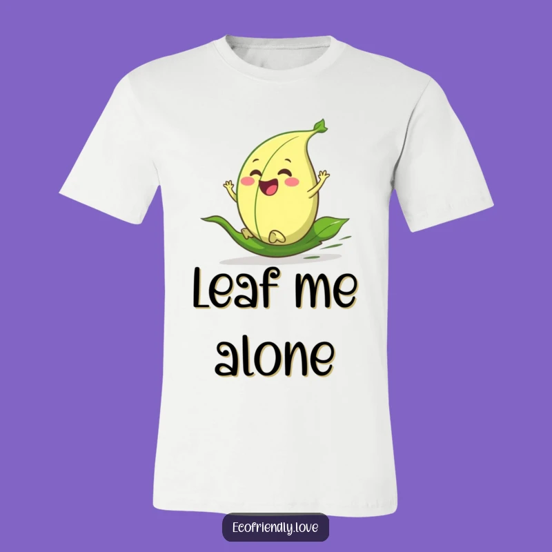 Funny Leaf T-Shirt: Enthusiastic Character Rolling Downhill, Hilarious Nature Gift