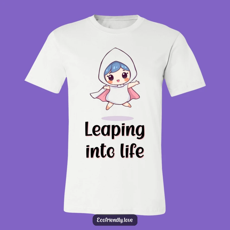 Funny Raindrop Costume T-Shirt: Playful Leaping Character Tee, Comical Gift for Kids
