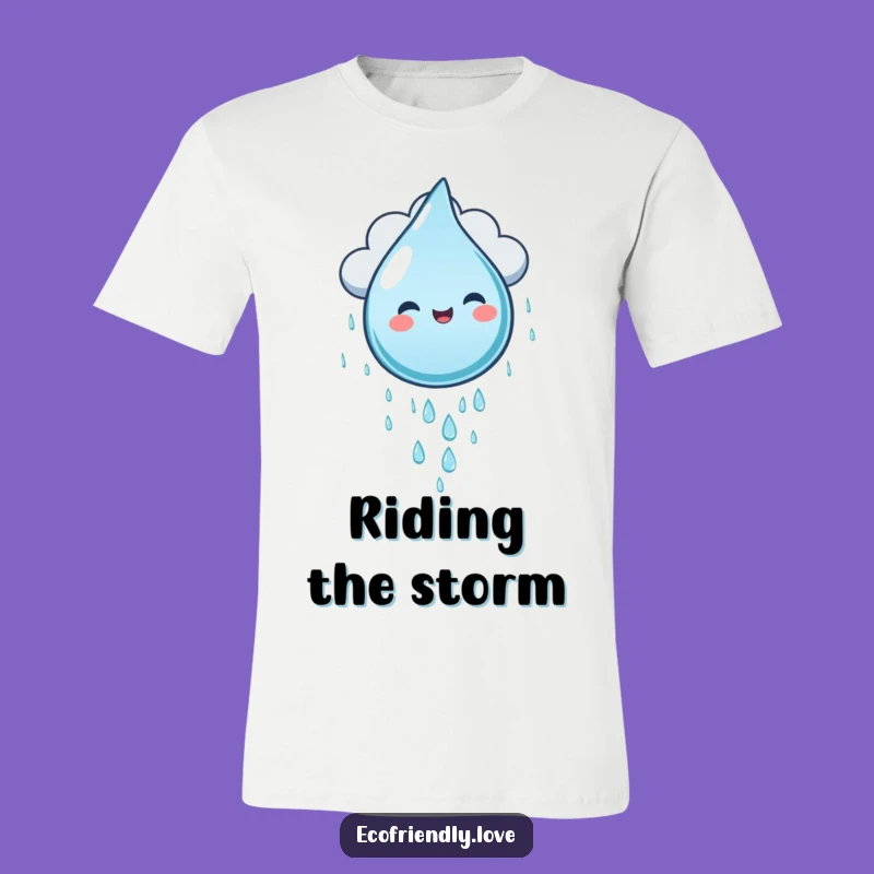 Funny Water Droplet Cloud Slide T-Shirt - Embrace Joy with Humorous Style