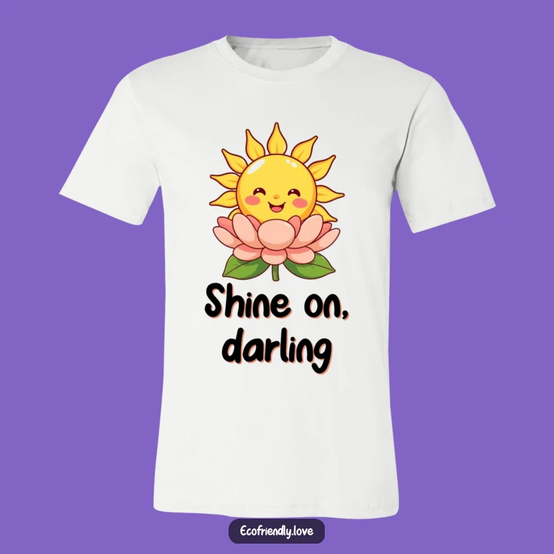Funny Smiling Sun T-Shirt: Radiant Warmth on Blooming Flower