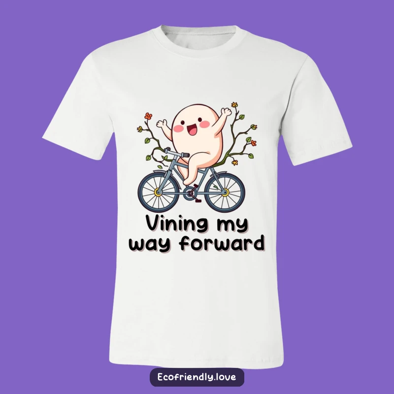 Funny Blob Riding Vine Bicycle T-Shirt: Go Wild With Eco-Humor